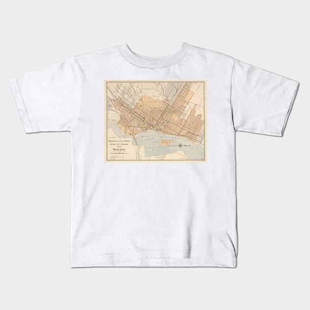 Vintage Map of Montreal (1906) Kids T-Shirt by Bravuramedia